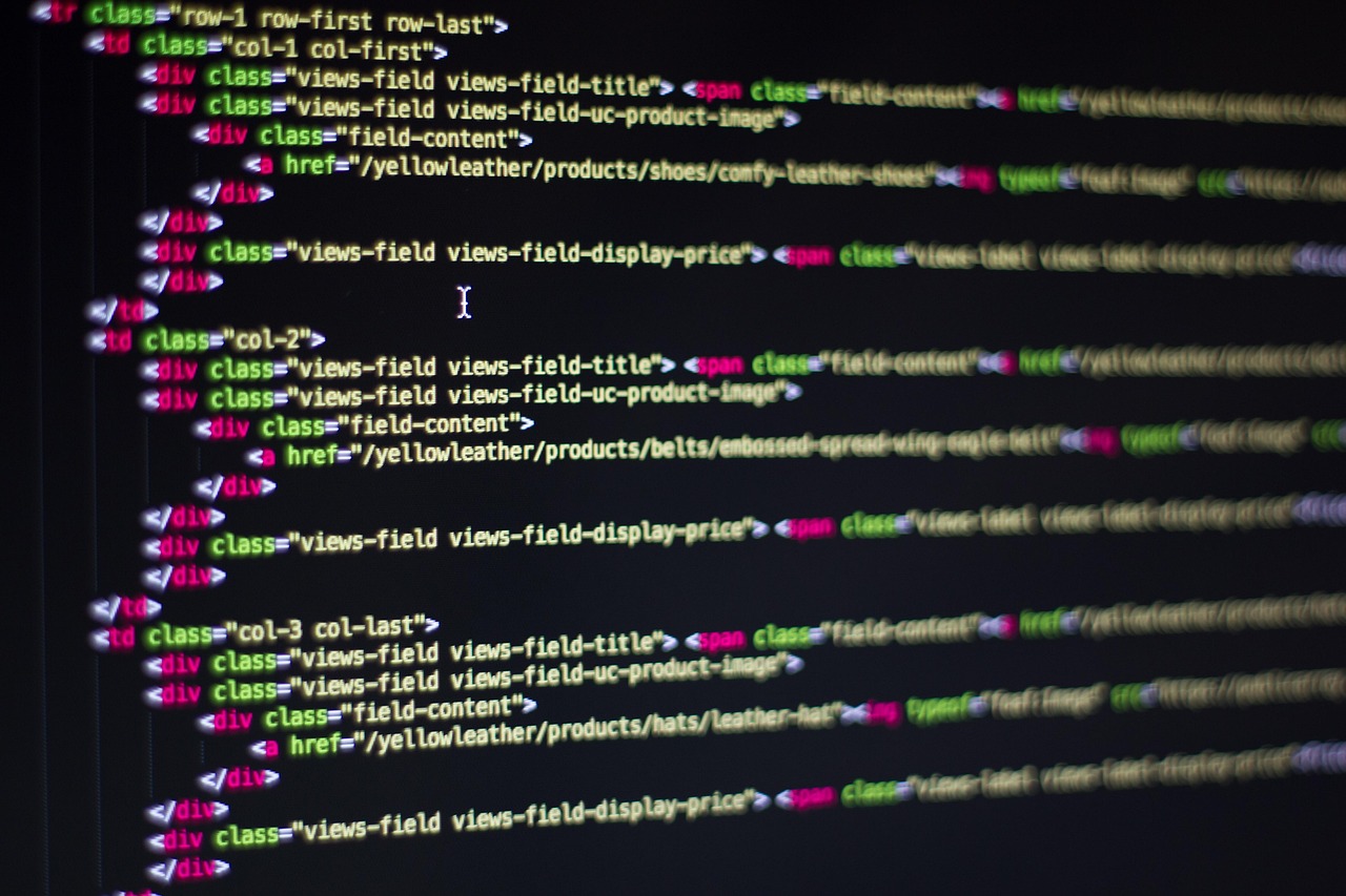 Developer working on website code